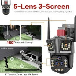 Sale Sikkerhedskamera, 20MP opløsning, 360 graders smart tracking, 1 stk kamera uden kort Sikkerhedsmonitorer & Videokameraer