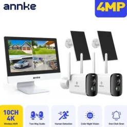 Sikkerhedsmonitorer & Videokameraer^Sikkerhedskamera, 4MP opløsning, forbedret nattevision,2PCS 81BL 5000mAh