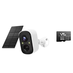 Sikkerhedsmonitorer & Videokameraer^Sikkerhedskamera, Solcelledrevet, AI Menneskedetektion,Solarkamera 32G kort
