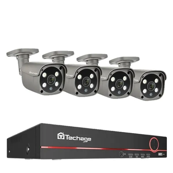 Sikkerhedsmonitorer & Videokameraer^Sikkerhedskamera System, 8 Kanaler, To-Vejs Lydkommunikation,8CH 4PCS 5MP KAMERA, 3T Indbygget HDD
