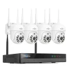 Sikkerhedsmonitorer & Videokameraer^Sikkerhedskamera system, 8 kanaler, H.265+ kompression, trådløs forbindelse,1T, 5MP PTZ-system