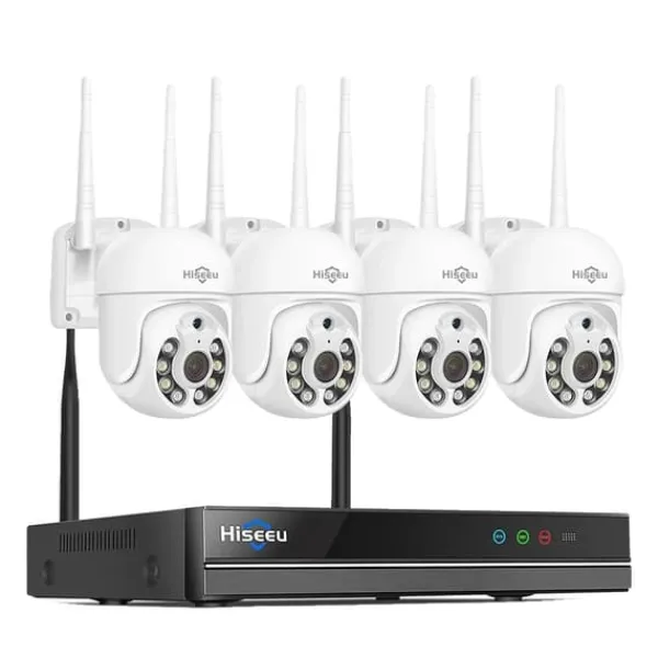 Sikkerhedsmonitorer & Videokameraer^Sikkerhedskamera system, 8 kanaler, H.265+ kompression, trådløs forbindelse,1T, 5MP PTZ-system