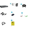 Sikkerhedskamera System, 5 MP Opløsning, Nattesyn Funktion,8CH NVR 4 KAMERA, 4T Sikkerhedsmonitorer & Videokameraer