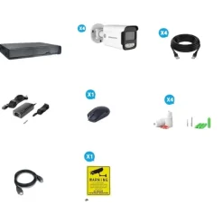 Sikkerhedskamera System, 5 MP Opløsning, Nattesyn Funktion,8CH NVR 4 KAMERA, 4T Sikkerhedsmonitorer & Videokameraer