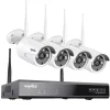 Sikkerhedsmonitorer & Videokameraer^Sikkerhedskamera system, 8 kanals NVR, vejrbestandige udendørs kameraer, Hvid, 4T