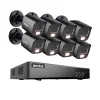Sikkerhedsmonitorer & Videokameraer^Sikkerhedskamera System, AI Detektion, Farve Natvision,8Pcs 0TB