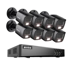 Sikkerhedsmonitorer & Videokameraer^Sikkerhedskamera System, AI Detektion, Farve Natvision,8Pcs 0TB