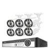 Clearance Sikkerhedskamera system, AI ansigtsdetektion, farve natvision,8CH NVR 6PCS KAMERA 5MP, Ingen Sikkerhedsmonitorer & Videokameraer