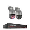 Sikkerhedsmonitorer & Videokameraer^Sikkerhedskamera system, AI ansigtsdetektion, tovejs lyd,3T (udendørs sport), 8CH 2 PTZ Kamera