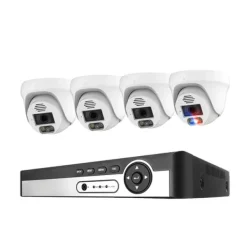 Sikkerhedsmonitorer & Videokameraer^Sikkerhedskamera system, 4K opløsning, AI ansigtsgenkendelse,4T, 8CH NVR 4 KAMERA 8MP