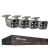 Discount Sikkerhedskamera system, 4K HD opløsning, To-vejs lyd, 3T (udendørs sport), 8CH 4 stk 5MP kamera Sikkerhedsmonitorer & Videokameraer