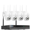 Sikkerhedsmonitorer & Videokameraer^Sikkerhedskamera System, 3MP/5MP Opløsning, To-Vejs Lyd,10CH NVR 4 kameraer, 1T