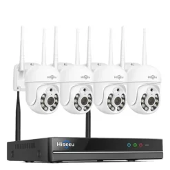 Sikkerhedsmonitorer & Videokameraer^Sikkerhedskamera System, 3MP/5MP Opløsning, To-Vejs Lyd,10CH NVR 4 kameraer, 1T