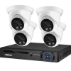 Sikkerhedsmonitorer & Videokameraer^Sikkerhedskamera system, 8MP 4K opløsning, AI farve natvision, , 4CH NVR and 4 Camera, None