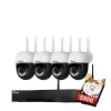 Sikkerhedsmonitorer & Videokameraer^Sikkerhedskamera System, 5MP Opløsning, To-Vejs Lyd,500g, EU Stik, 1xNVR 4x3MP PTZ Kamera