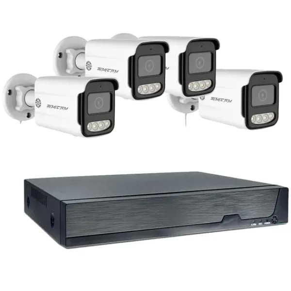 Sikkerhedsmonitorer & Videokameraer^Sikkerhedskamera System, 5MP Opløsning, To-Vejs Lyd,8CH NVR 4 KAMERA, 1T