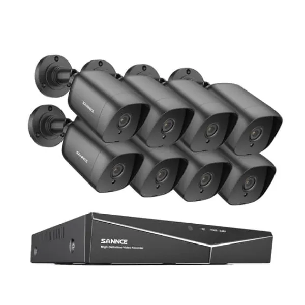 New Sikkerhedskamera System, 5MP Opløsning, Udvidelig Op Til 8 Kameraer,2T, 1080P 8PCS DVR Kit Sikkerhedsmonitorer & Videokameraer