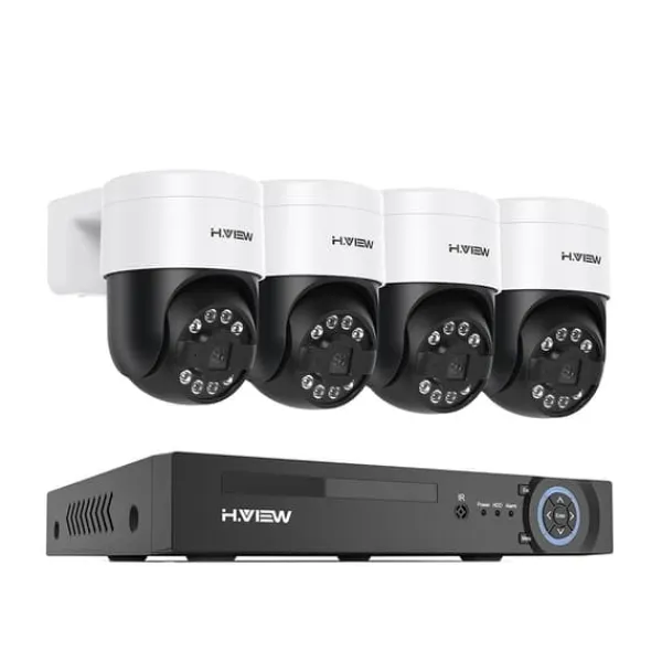 Sikkerhedsmonitorer & Videokameraer^Sikkerhedskamera System, 8MP Opløsning, Fjernadgang,4stk 8MP Kamera, 2T