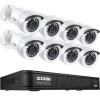 Sikkerhedsmonitorer & Videokameraer^Sikkerhedskamera System, Nattesyn, 8 Kanal DVR,8CH DVR 8 kameraer-b, 1T-a