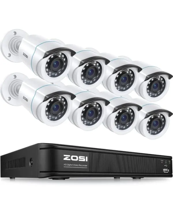 Sikkerhedsmonitorer & Videokameraer^Sikkerhedskamera System, Nattesyn, 8 Kanal DVR,8CH DVR 8 kameraer-b, 1T-a