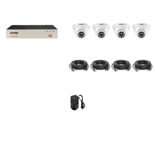 Sikkerhedsmonitorer & Videokameraer^Sikkerhedskamera System, 1080P HD Opløsning, 8 Kanals DVR Optager, Himmelblå, Ingen