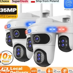 New Sikkerhedskamera, 10X optisk zoom, nattevision,2Pcs Hvid Kamera, EU Stik Sikkerhedsmonitorer & Videokameraer