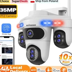 Sikkerhedsmonitorer & Videokameraer^Sikkerhedskamera, 10X optisk zoom, nattevision,1Pcs Hvid Kamera, EU Stik