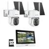 Sikkerhedsmonitorer & Videokameraer^Sikkerhedskameraer, 4MP opløsning, solcelledrevet,2Pcs Kamera 64G SD