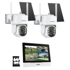 Sikkerhedsmonitorer & Videokameraer^Sikkerhedskameraer, 4MP opløsning, solcelledrevet,2Pcs Kamera 64G SD