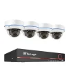 Sikkerhedsmonitorer & Videokameraer^Sikkerhedskamerasystem, 8-kanals understøttelse, bevægelsesdetekteringsalarmer,5MP NVR x 4 kameraer, 3T indbygget HDD