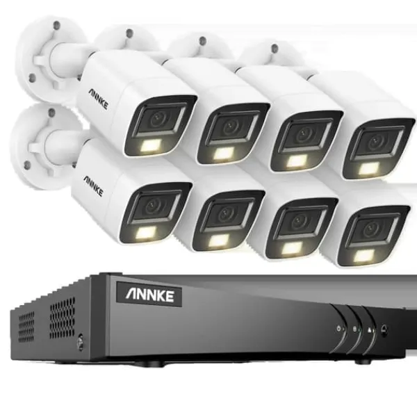 Online Sikkerhedskamerasystem, 5MP højopløsningskvalitet, 8CH DVR med nattevision,4T, 8CH DVR 8Pcs Kits-b Sikkerhedsmonitorer & Videokameraer
