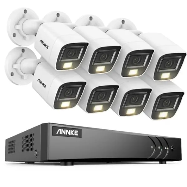 Online Sikkerhedskamerasystem, 5MP højopløsningskvalitet, 8CH DVR med nattevision,4T, 8CH DVR 8Pcs Kits-b Sikkerhedsmonitorer & Videokameraer