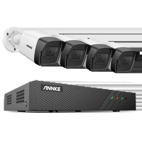 Sikkerhedskamerasystem, 5MP opløsning, 8-kanals videoindgang, MicroSD-lagring,8CH NVR 4Pcs Kamera-b, 1T Sikkerhedsmonitorer & Videokameraer