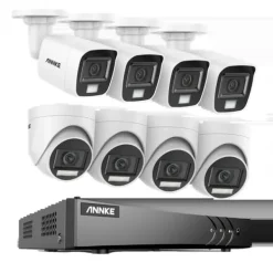 Online Sikkerhedskamerasystem, 5MP højopløsningskvalitet, 8CH DVR med nattevision,8CH DVR 8Pcs Kits-c, Ingen Sikkerhedsmonitorer & Videokameraer