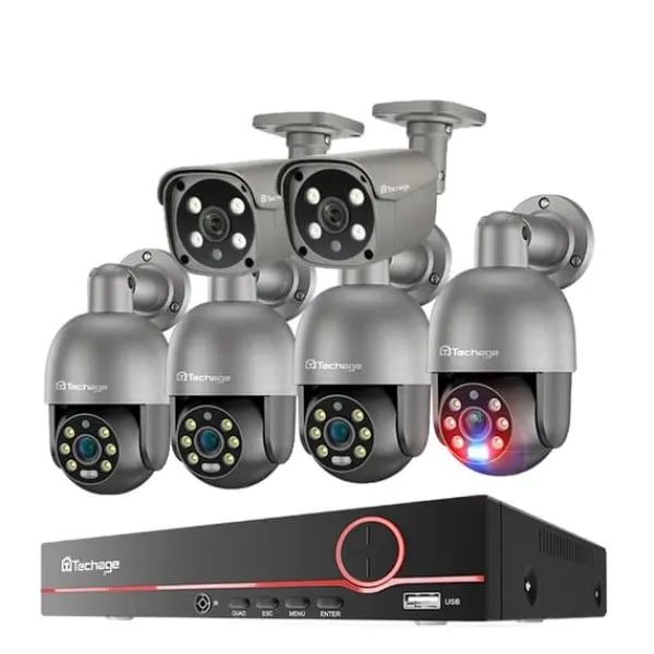 Sikkerhedsmonitorer & Videokameraer^Sikkerhedskamerasystem, Natvision, Menneskedetektion, , None, 8CH NVR 6Cameras