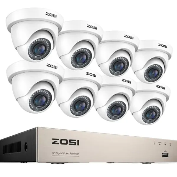 Best Sikkerhedskamerasystem, 1080P opløsning, H265+ komprimeringsteknologi,Ingen, 8 Hvide Kameraer Sikkerhedsmonitorer & Videokameraer