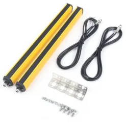 Sensorer Til Sikkerhedssystemer^Sikkerheds-lysgardin - Sensorafbryder - 10 stråler - Registreringsafstand 3 m - Udgang NPN/NC - Kabel 2,2 m (2 stk) - Hus i aluminiumlegering - Gul