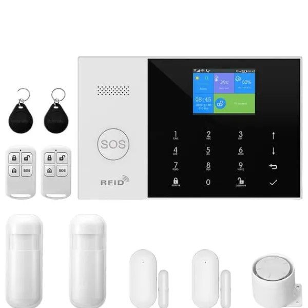 Online Sikkerhedssensor, Trådløs forbindelse, Smart home integration,4G WiFi Kit B, EU Stik Hjemmealarmsystemer