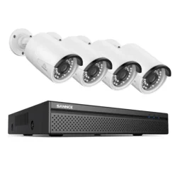 Outlet Sikkerhedssystem, 5MP HD opløsning, natvisionsteknologi, 2T, 8CH 4 stk 8MP Sikkerhedsmonitorer & Videokameraer