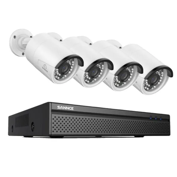 Sikkerhedsmonitorer & Videokameraer^Sikkerhedssystem, 5MP HD opløsning, natvisionsteknologi, Ingen, 8CH 4 stk 8MP
