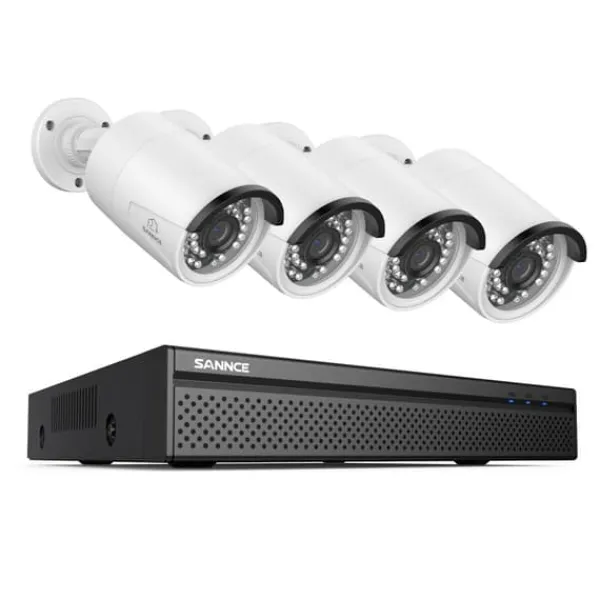 Sikkerhedsmonitorer & Videokameraer^Sikkerhedssystem, 5MP HD opløsning, natvisionsteknologi, Ingen, 8CH 4 stk 8MP