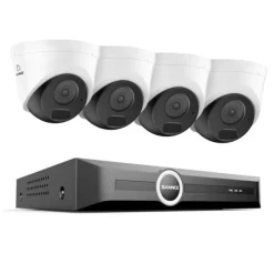 Sikkerhedsmonitorer & Videokameraer^Sikkerhedssystem, 5MP opløsning, natvision op til 30 meter,4PCS Kamera, 6T