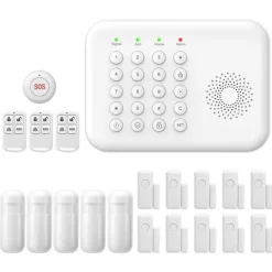 Hjemmealarmsystemer^Sikkerhedssystem, Trådløs forbindelse, Smart Home-kompatibilitet,EU Stik, A01 GSM Kit F