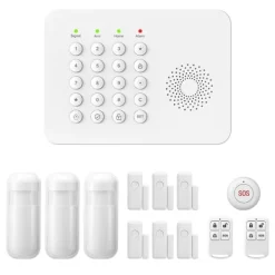 New Sikkerhedssystem, Trådløs forbindelse, Smart Home-kompatibilitet,EU Stik, A02 GSM Kit D Hjemmealarmsystemer