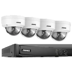 Sikkerhedsmonitorer & Videokameraer^Sikkerhedssystem, Ultra HD opløsning, PoE netværksforbindelse, 8CH NVR 4 stk kamera, Ingen