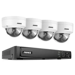 Sikkerhedsmonitorer & Videokameraer^Sikkerhedssystem, Ultra HD opløsning, PoE netværksforbindelse, 8CH NVR 4 stk kamera, Ingen