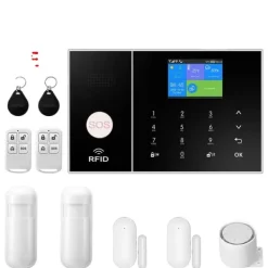 Hjemmealarmsystemer^Sikkerhedssystemkit, trådløs forbindelse, smart home integration, dør/vinduesensor,EU stik, 4G WiFi Kit B