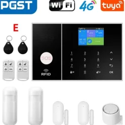 Hjemmealarmsystemer^Sikkerhedssystemkit, trådløs forbindelse, smart home integration, dør/vinduesensor,EU stik, 4G WiFi Kit B