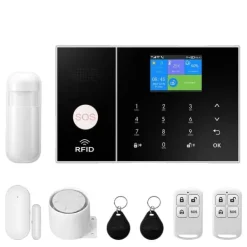 Hjemmealarmsystemer^Sikkerhedssystemkit, trådløs forbindelse, smart home integration, dør/vinduesensor,4G WiFi Kit A, EU stik
