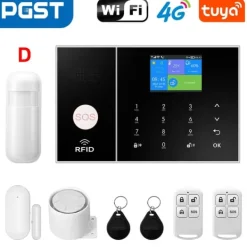Hjemmealarmsystemer^Sikkerhedssystemkit, trådløs forbindelse, smart home integration, dør/vinduesensor,4G WiFi Kit A, EU stik